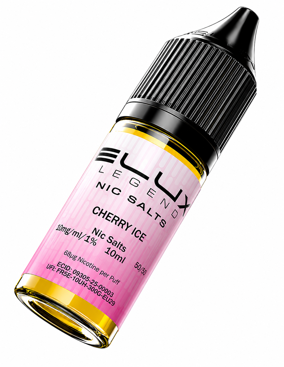 Elux Legend nic salt bottle displayed on a pure white background with clear label detailing.