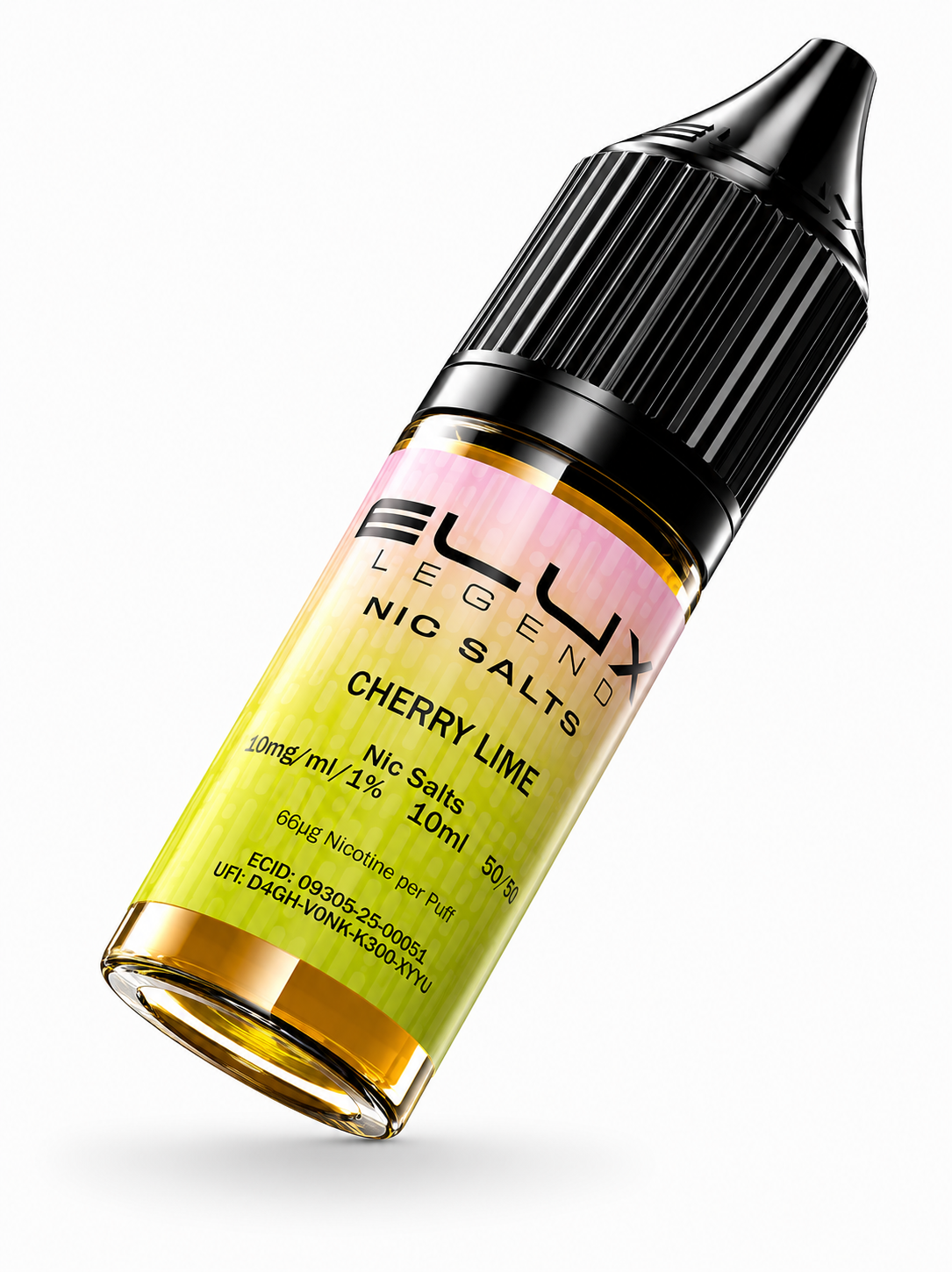 Elux Legend nic salt bottle displayed on a pure white background with clear label detailing.