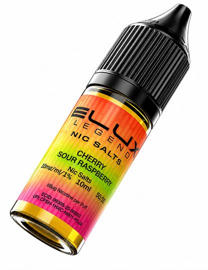 Elux Legend nic salt bottle displayed on a pure white background with clear label detailing.