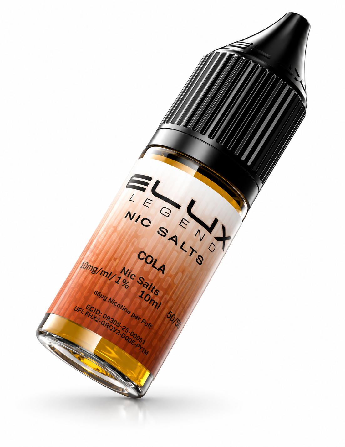 Elux Legend nic salt bottle displayed on a pure white background with clear label detailing.