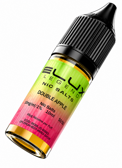 Elux Legend nic salt bottle displayed on a pure white background with clear label detailing.