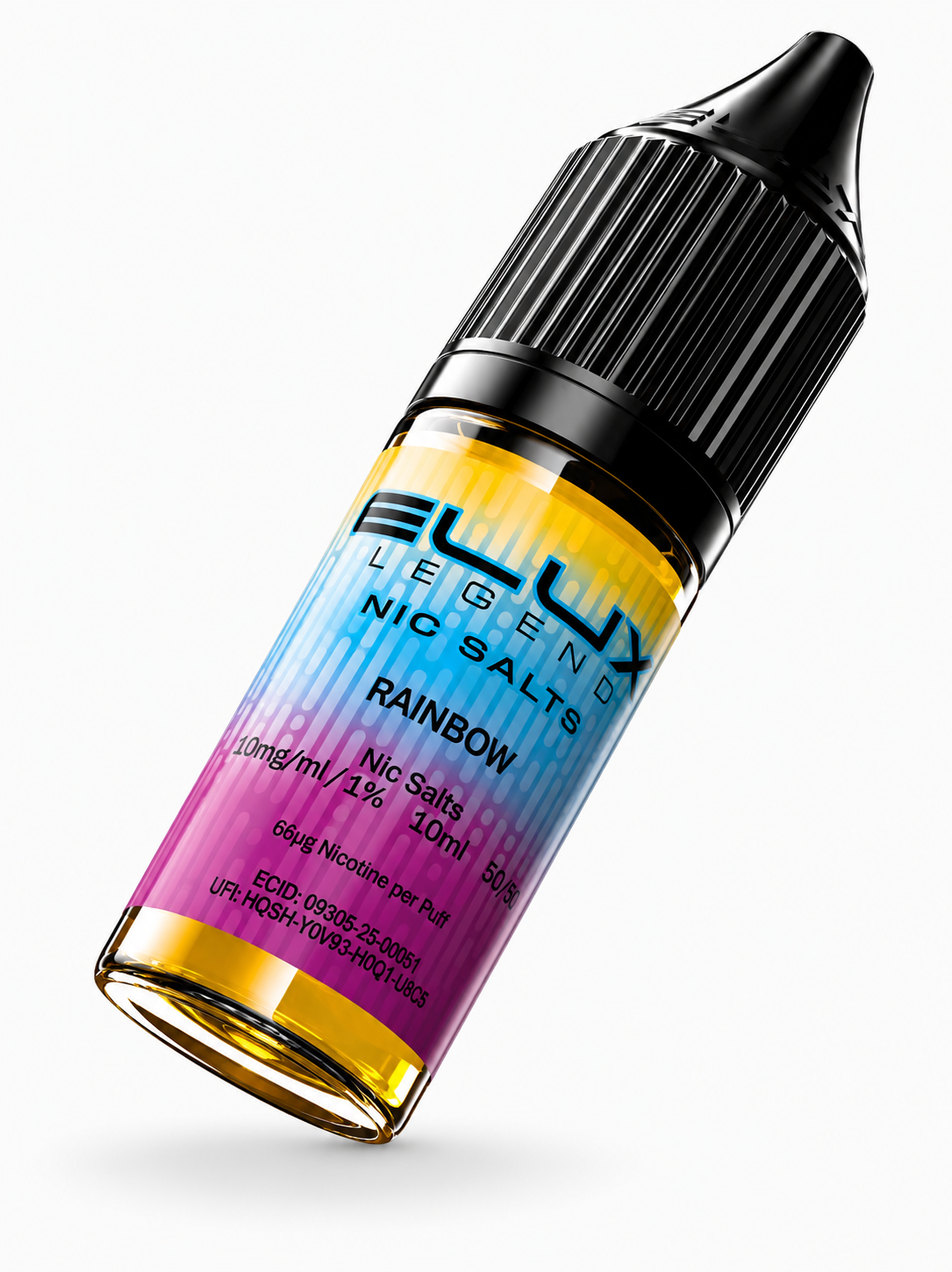 Elux Legend nic salt bottle displayed on a pure white background with clear label detailing.