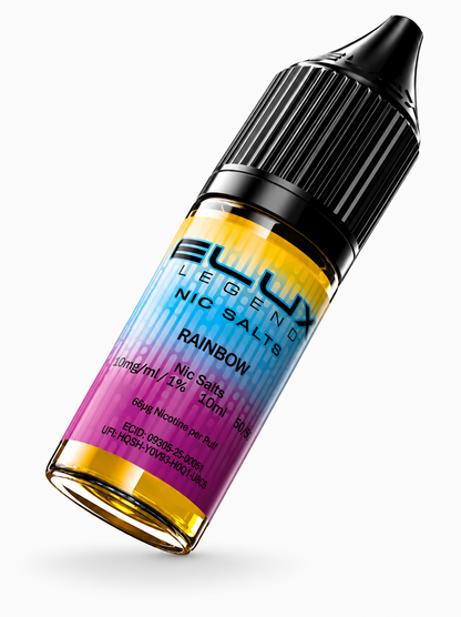 Elux Legend nic salt bottle displayed on a pure white background with clear label detailing.