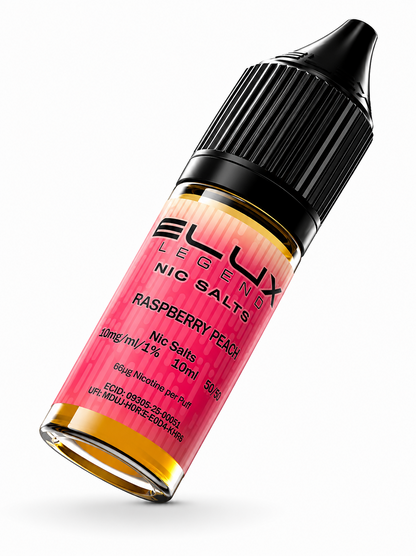 Elux Legend nic salt bottle displayed on a pure white background with clear label detailing.