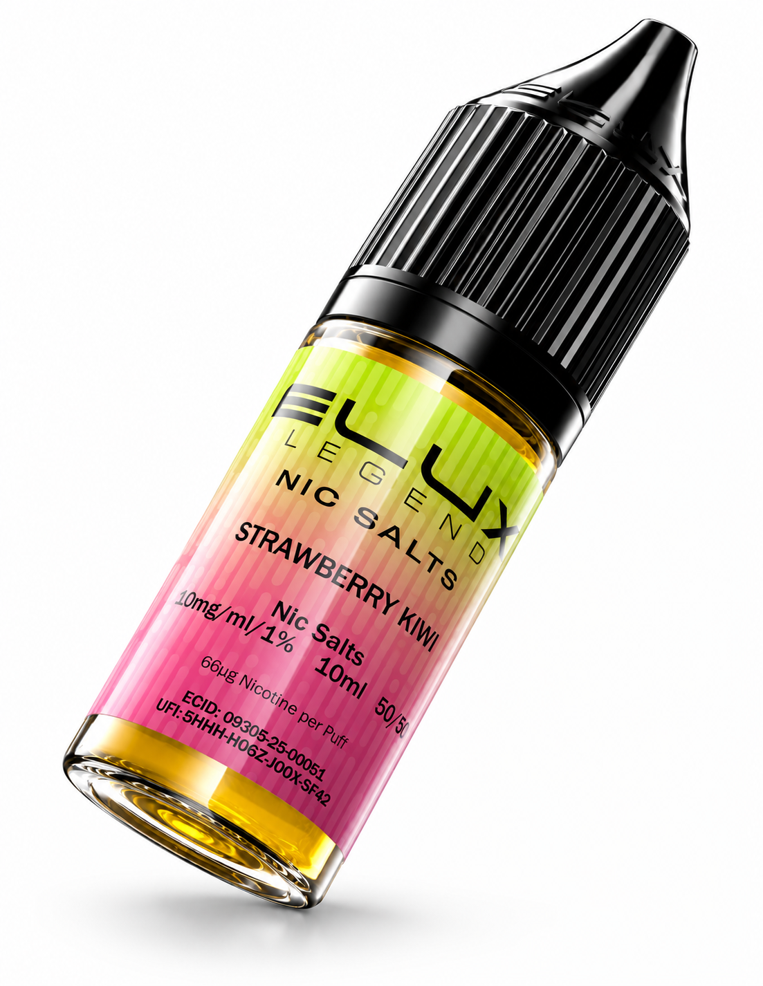 Elux Legend nic salt bottle displayed on a pure white background with clear label detailing.