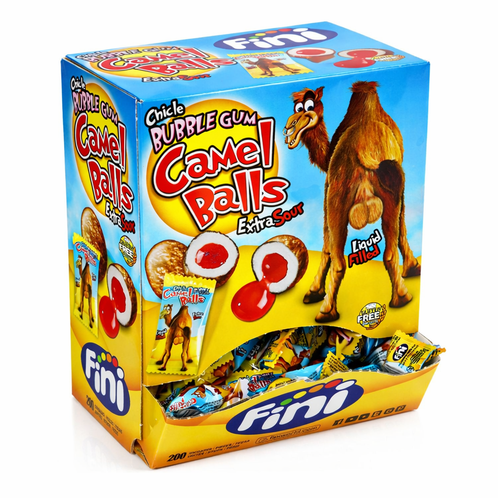 Fini Watermelon Sour Bubblegum shown in its colourful branded box on a pure white background.
