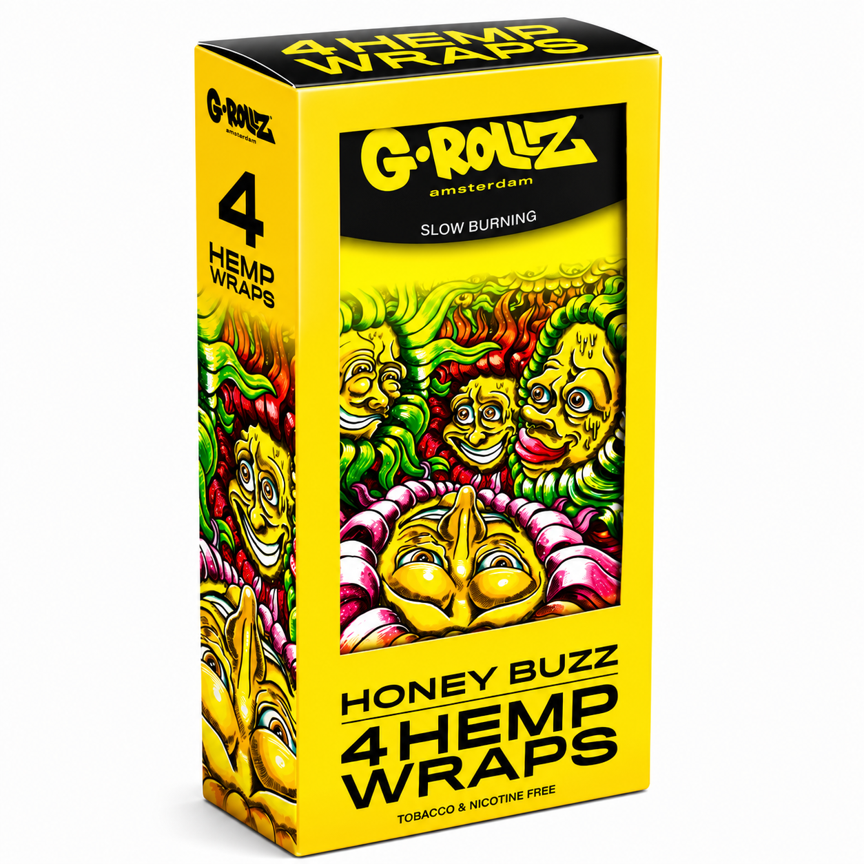 G‑Rollz Wraps Full Box of 15 Packs on a Pure White Background.