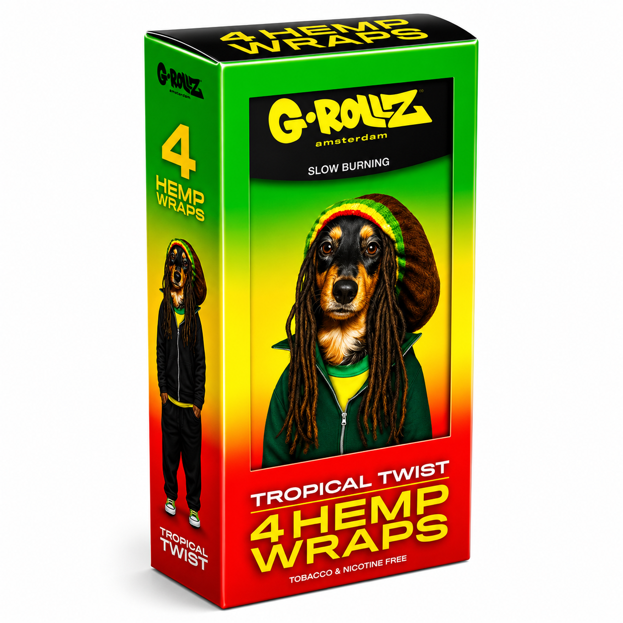 G‑Rollz Wraps Full Box of 15 Packs on a Pure White Background.