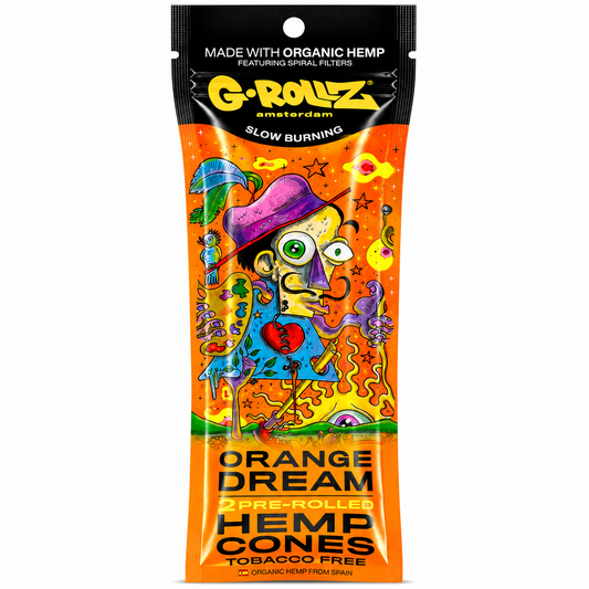 G-Rollz Cones packaging with colourful design and text on a pure white background.