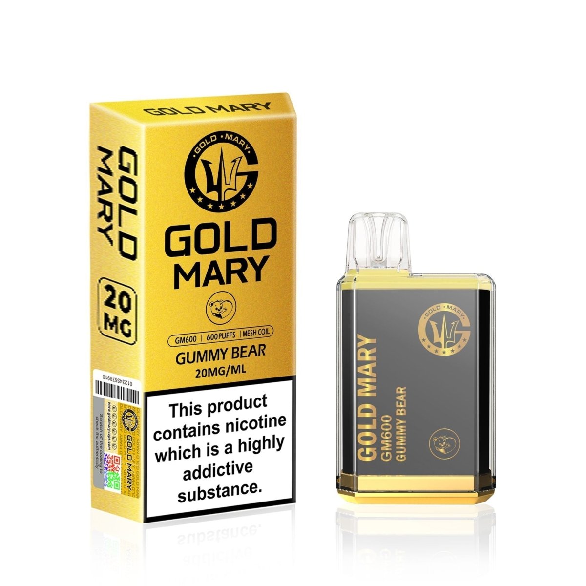 Gold Mary GM600 Disposable Vape Pod (BOX OF 10)