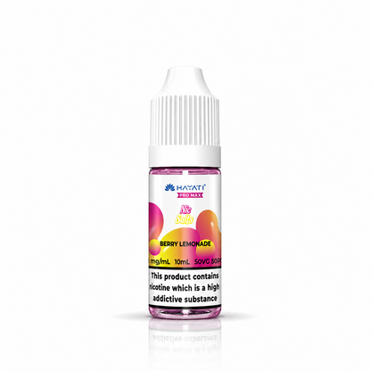 Hayati Pro Max nic salt bottle displayed on a pure white background with clear label detailing.