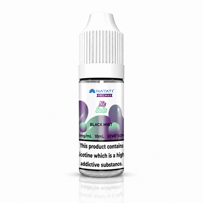 Hayati nic salt bottle displayed on a pure white background with clear label detailing.
