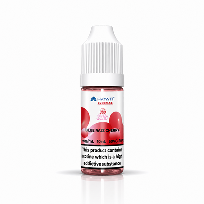 Hayati Pro Max nic salt bottle displayed on a pure white background with clear label detailing.