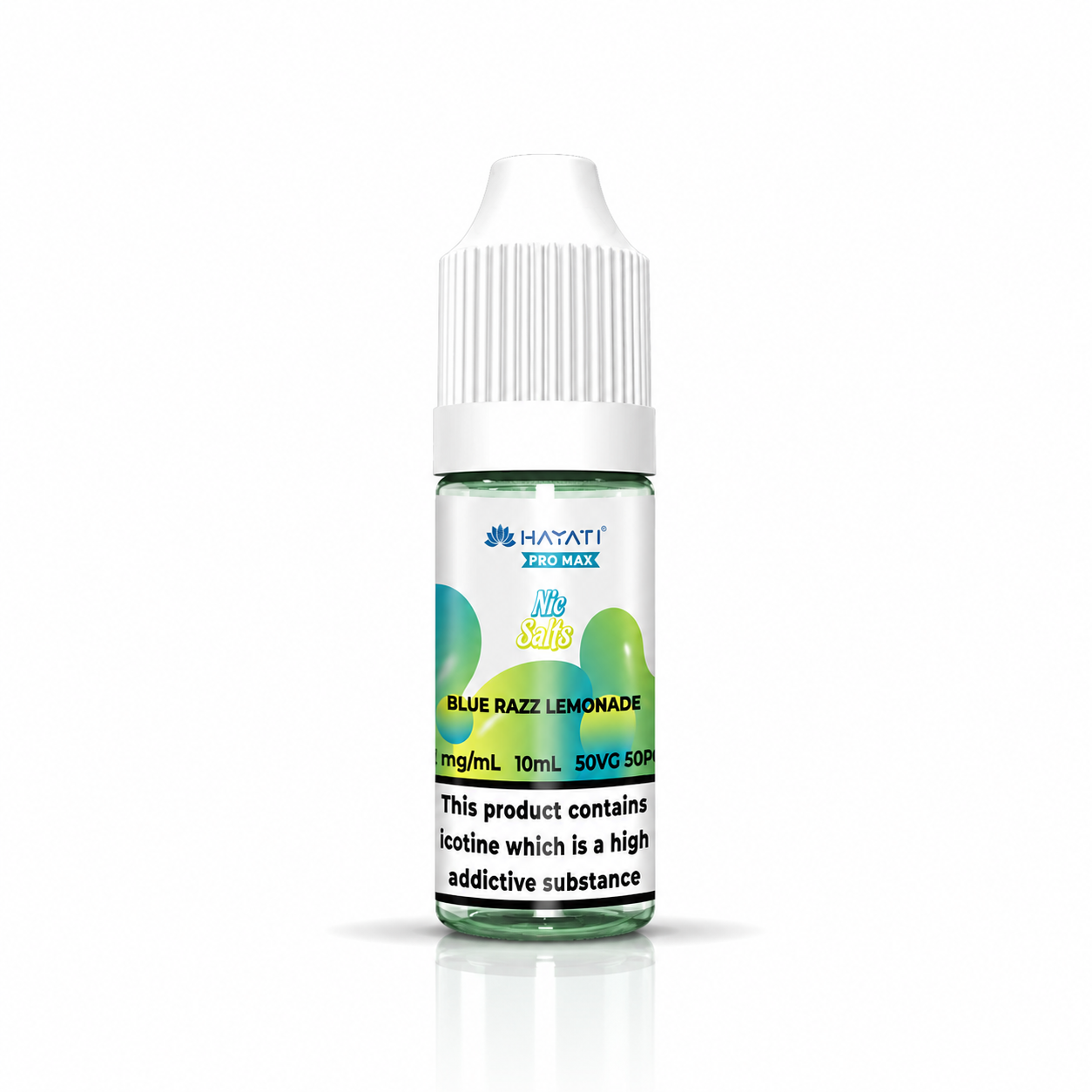 Hayati nic salt bottle displayed on a pure white background with clear label detailing.