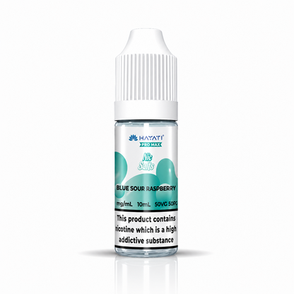 Hayati Pro Max nic salt bottle displayed on a pure white background with clear label detailing.