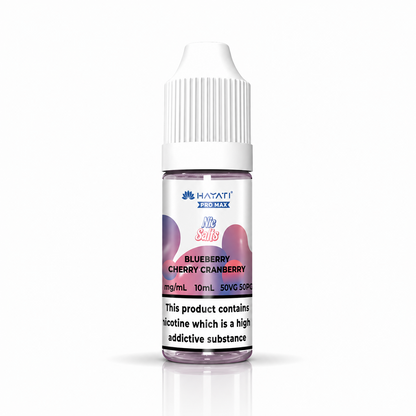 Hayati Pro Max nic salt bottle displayed on a pure white background with clear label detailing.