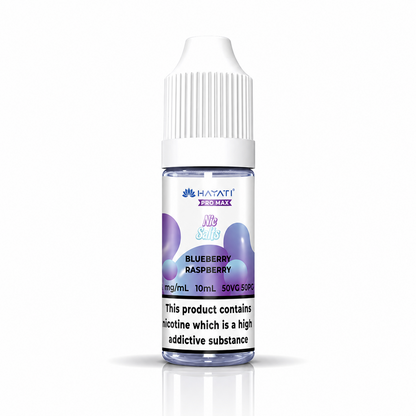 Hayati Pro Max nic salt bottle displayed on a pure white background with clear label detailing.
