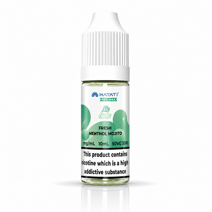 Hayati Pro Max nic salt bottle displayed on a pure white background with clear label detailing.