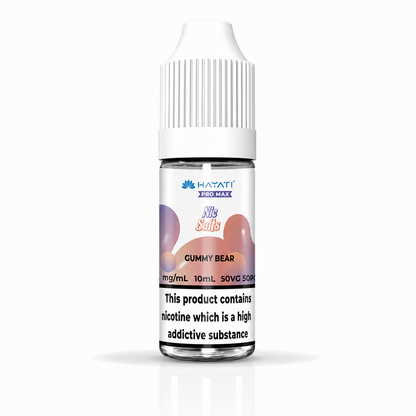 Hayati Pro Max nic salt bottle displayed on a pure white background with clear label detailing.
