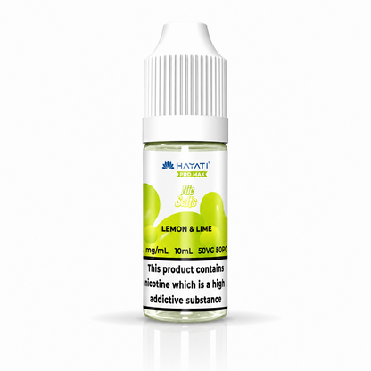 Hayati Pro Max nic salt bottle displayed on a pure white background with clear label detailing.