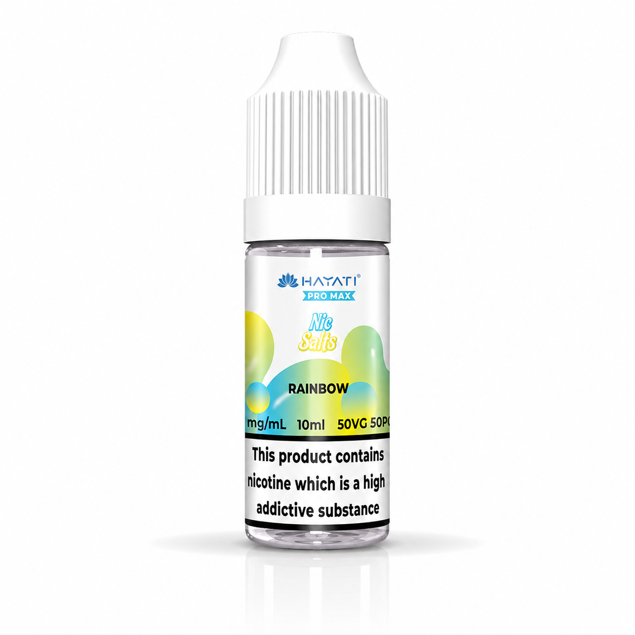Hayati nic salt bottle displayed on a pure white background with clear label detailing.