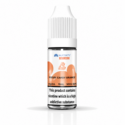 Hayati Pro Max nic salt bottle displayed on a pure white background with clear label detailing.