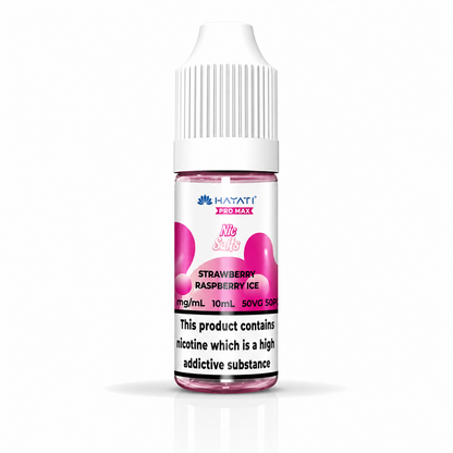 Hayati Pro Max nic salt bottle displayed on a pure white background with clear label detailing.