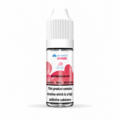Hayati Pro Max nic salt bottle displayed on a pure white background with clear label detailing.