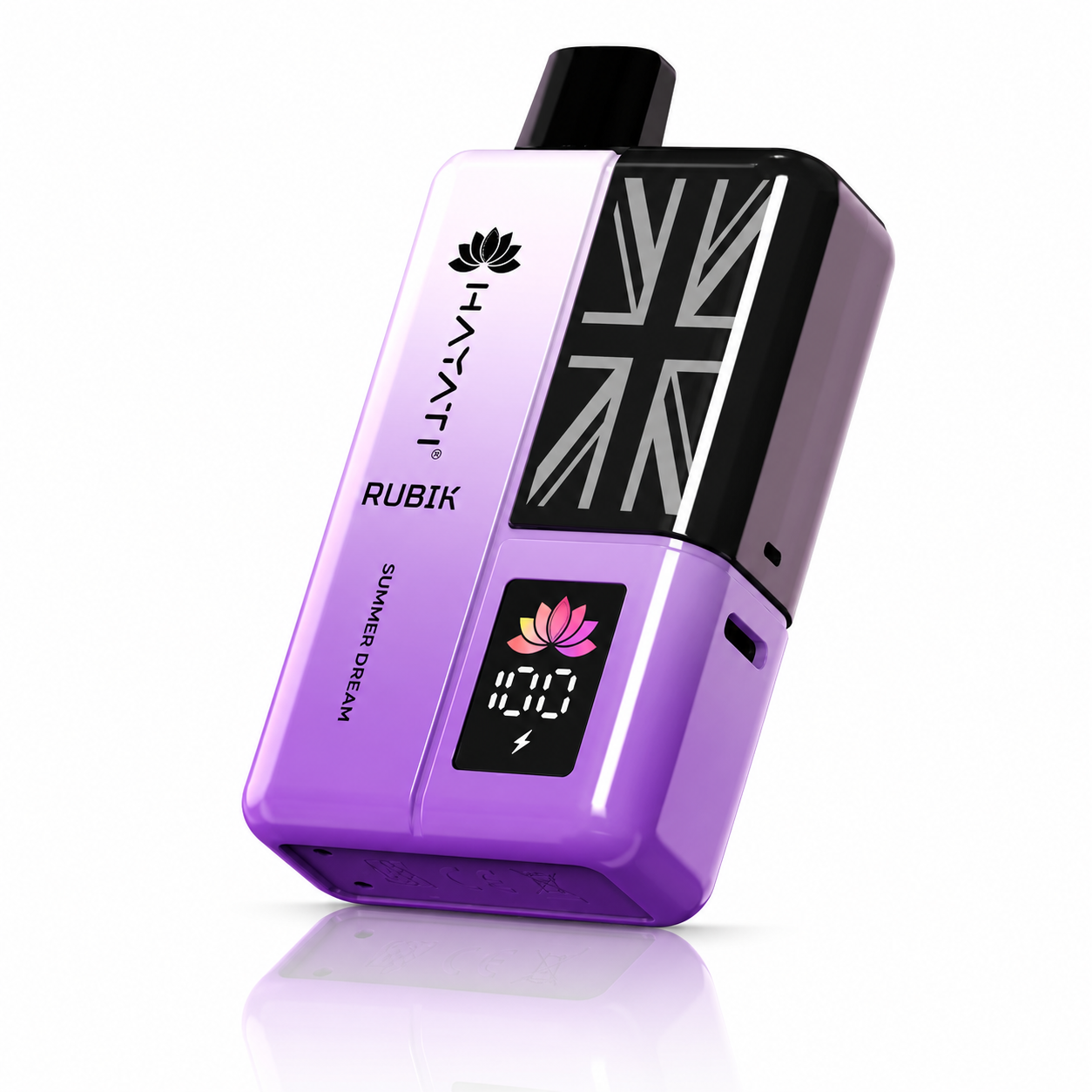 Hayati Rubik Rechargeable Vape Device Hardware on Pure White Background.