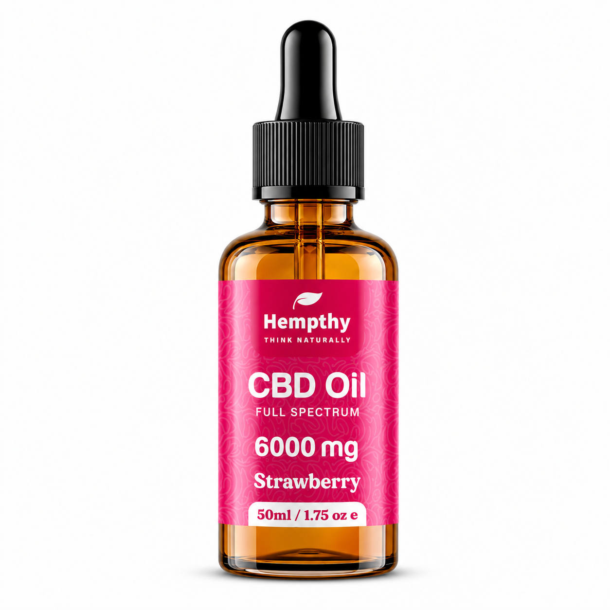 Hempthy bottle displayed on a pure white background with clear branding and enhanced colour.