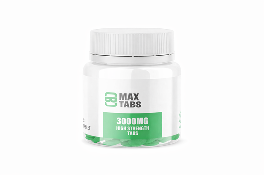 High‑potency 3000mg CBD wellness support tablets in a 100‑pack bottle, displayed clearly for premium CBD supplement presentation.