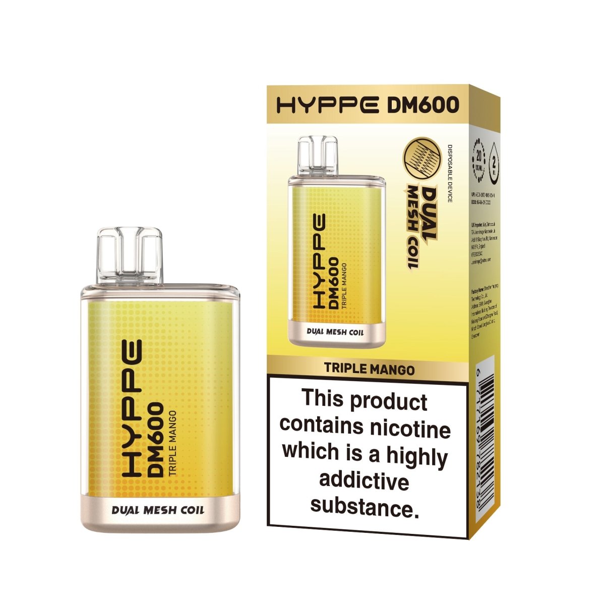 Hyppe DM600 Crystal Disposable Vape Pod (BOX OF 10)