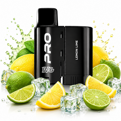 IVG Pro 10K replacement pods displayed on a pure white background with fruit elements arranged around the product.