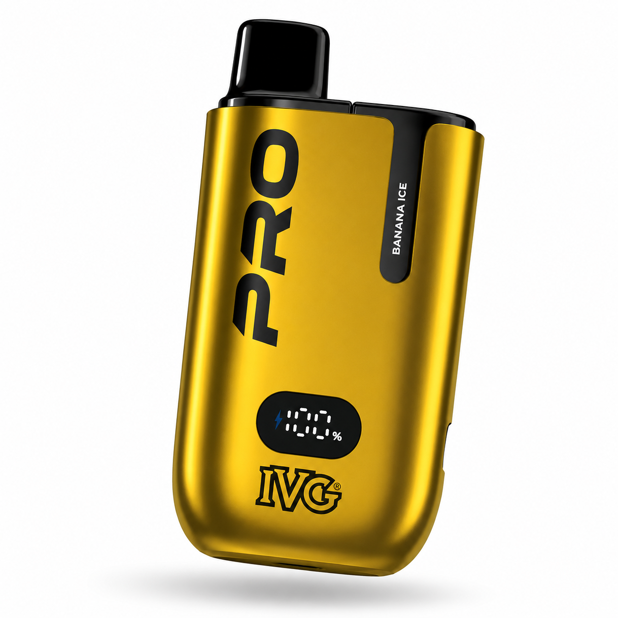IVG Pro 10K rechargeable vape device with digital battery display on a clean white background.