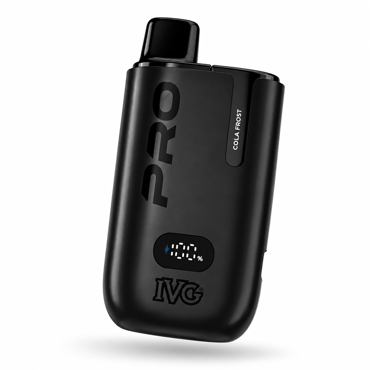 IVG Pro 10K rechargeable vape device with digital battery display on a clean white background.
