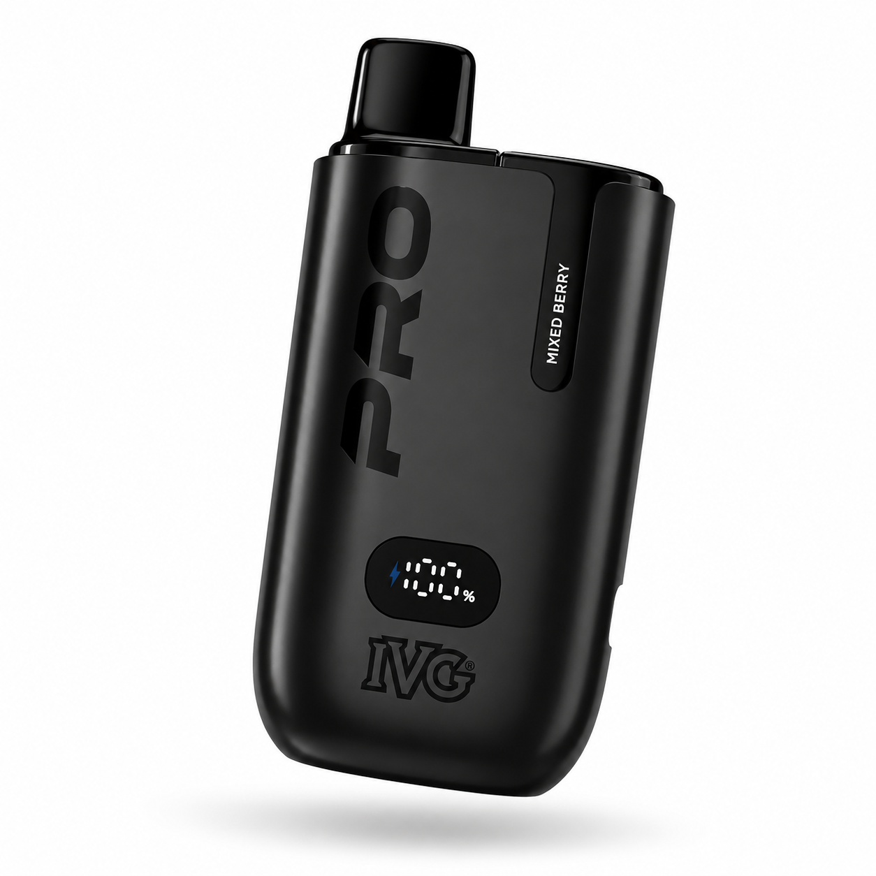 IVG Pro 10K rechargeable vape device with digital battery display on a clean white background.