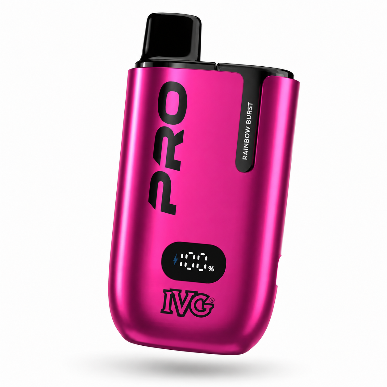 IVG Pro 10K rechargeable vape device with digital battery display on a clean white background.
