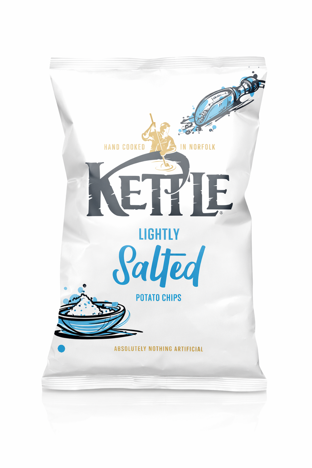 Kettle Hand Cooked Crisps 80g bag shown upright with branded packaging on a pure white background.