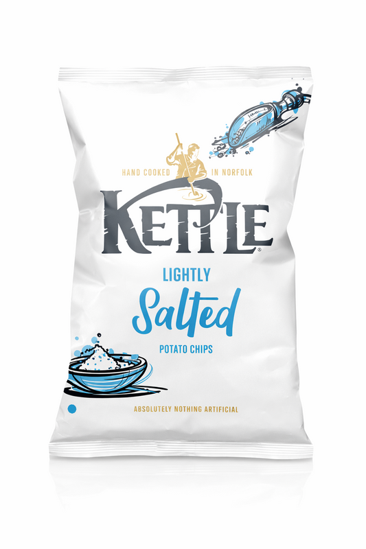 Kettle Hand Cooked Crisps 80g bag shown upright with branded packaging on a pure white background.