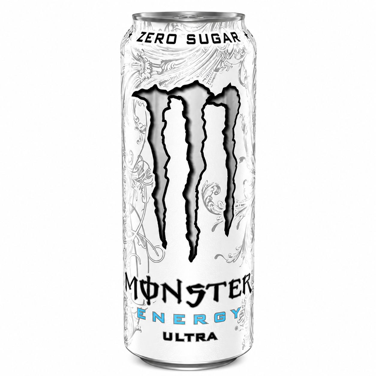 Monster Energy Ultra can on a pure white background.