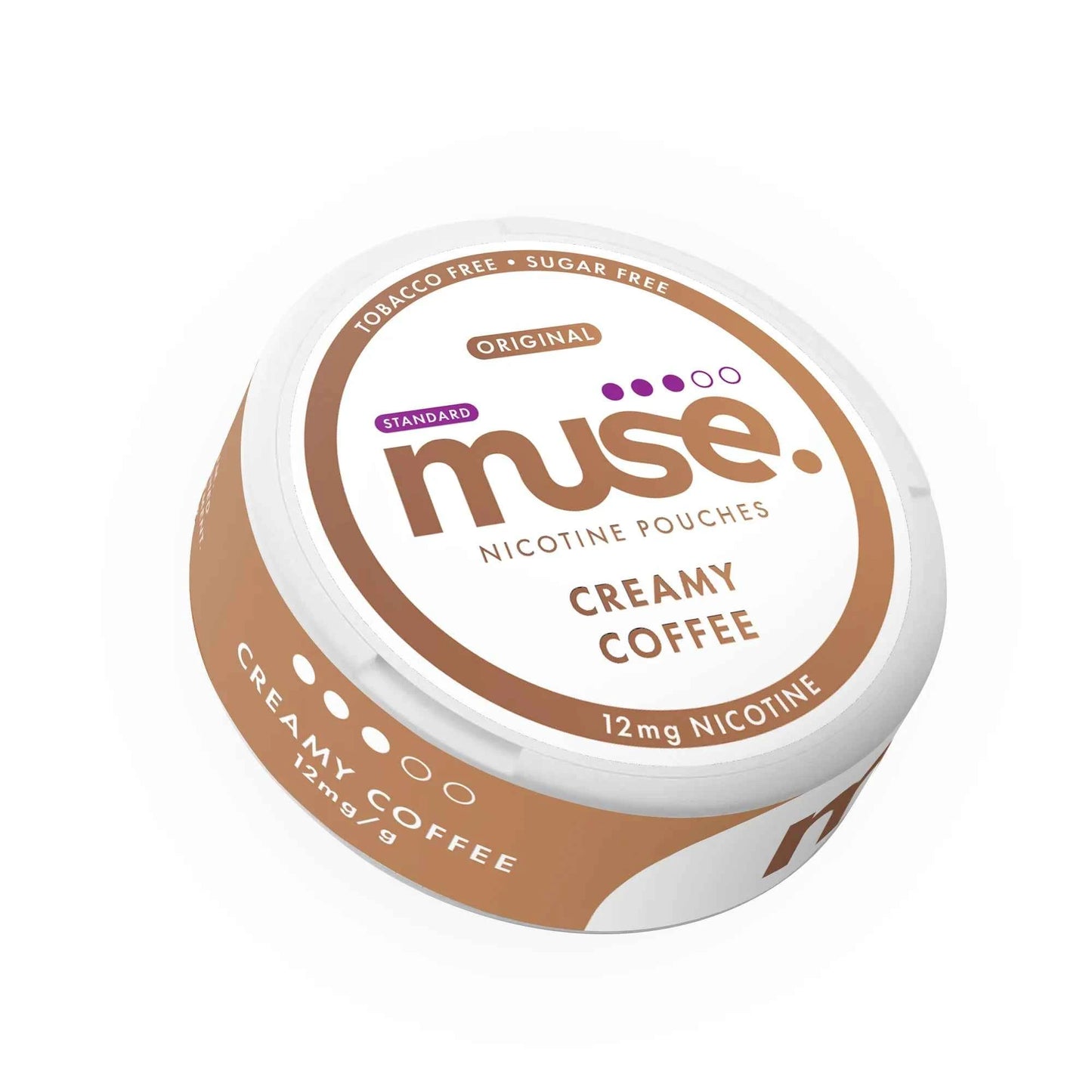 Muse Nicotine Pouches shown in a slim round container on a clean white background.