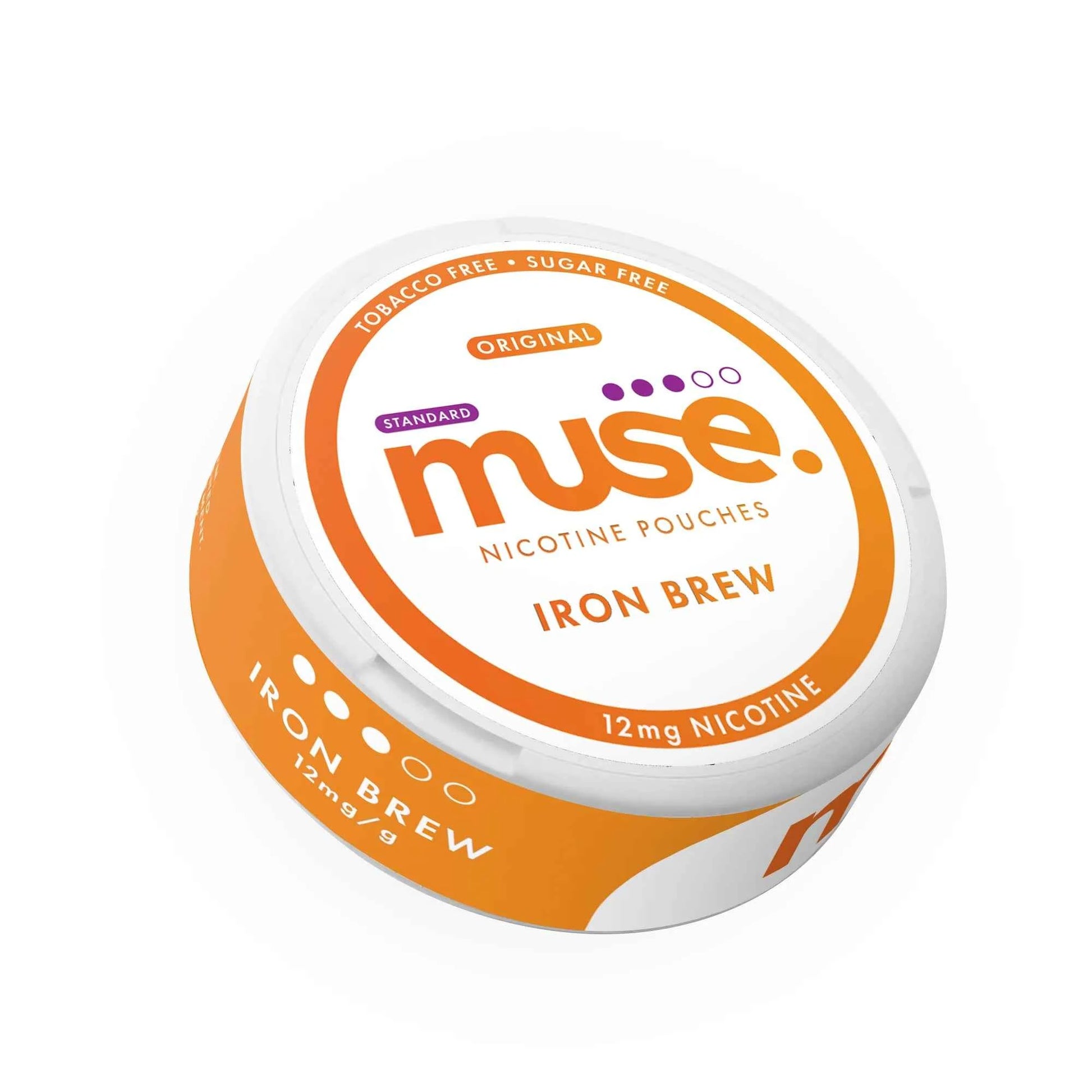 Muse Nicotine Pouches shown in a slim round container on a clean white background.