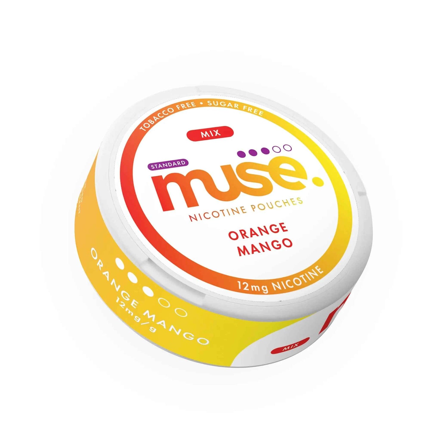 Muse Nicotine Pouches shown in a slim round container on a clean white background.