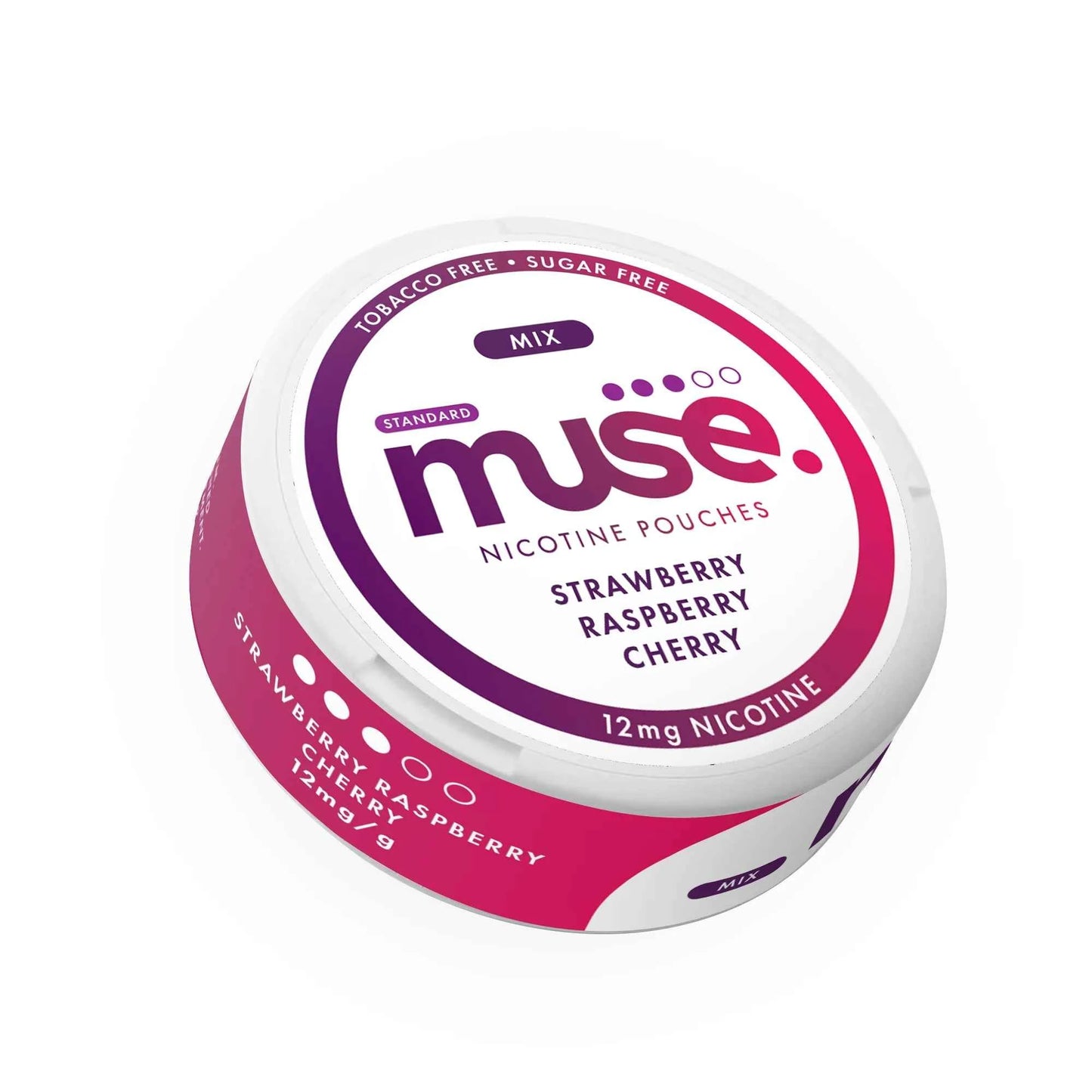 Muse Nicotine Pouches shown in a slim round container on a clean white background.