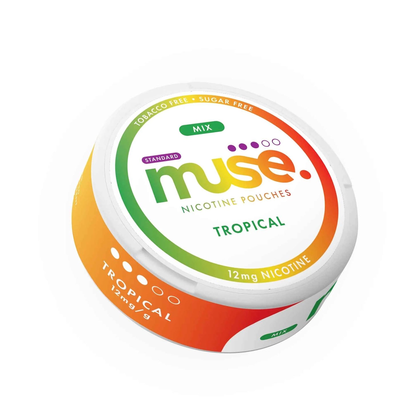 Muse Nicotine Pouches shown in a slim round container on a clean white background.