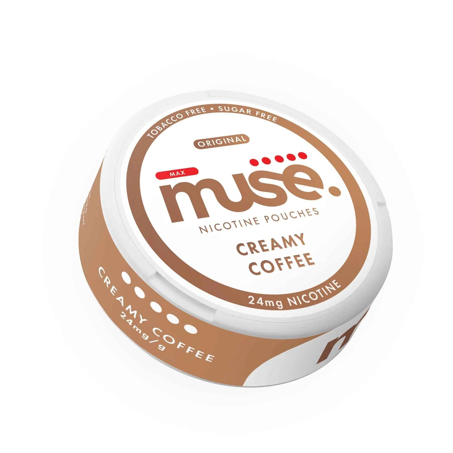 Muse Nicotine Pouches shown in a slim round container on a clean white background.