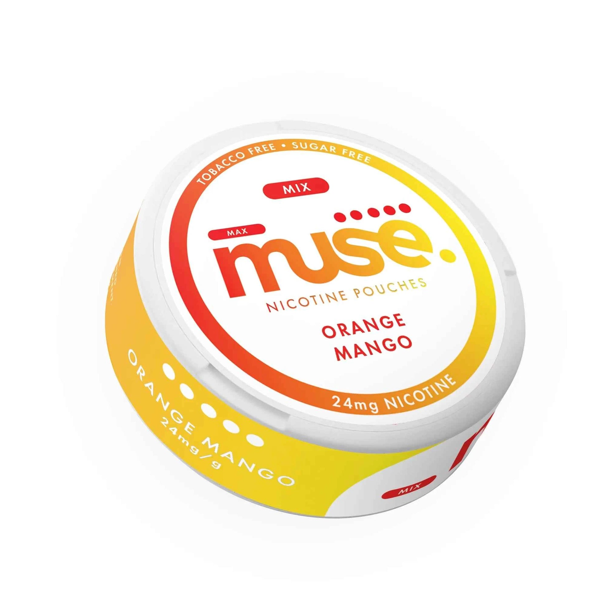 Muse Nicotine Pouches shown in a slim round container on a clean white background.
