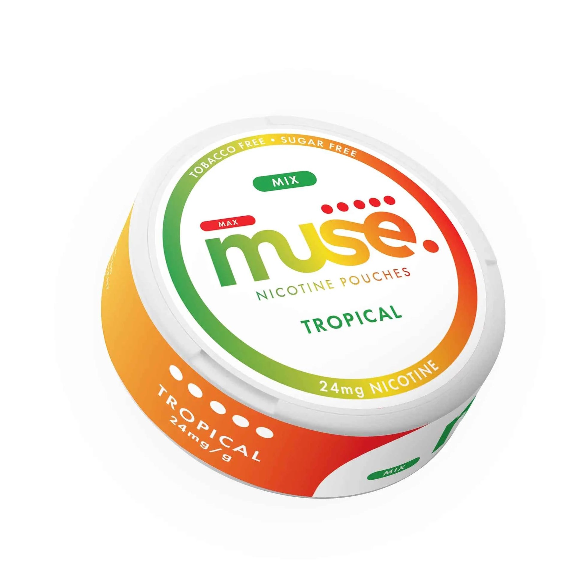 Muse Nicotine Pouches shown in a slim round container on a clean white background.