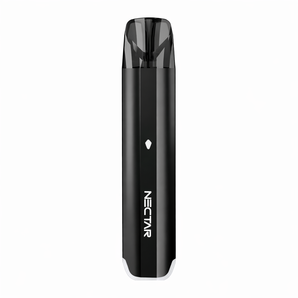 Nectar Hive refillable device in black shown on a plain background with device detailing visible.
