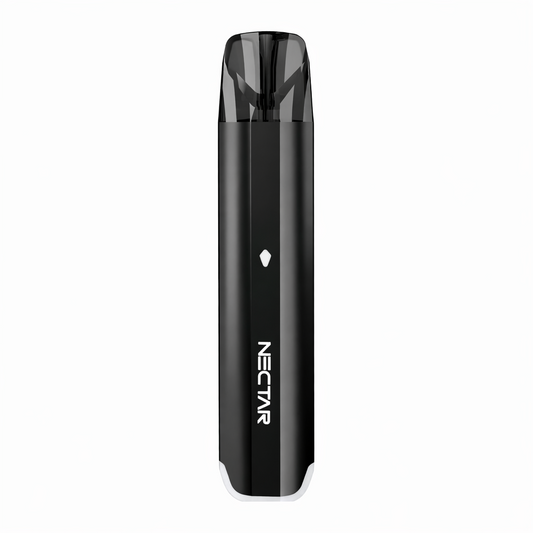 Nectar Hive refillable device in black shown on a plain background with device detailing visible.